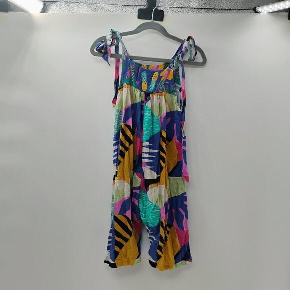 Das Meninas Girls Sleeveless Floral Romper Multicolor Button Front 8Years - Picture 4 of 10